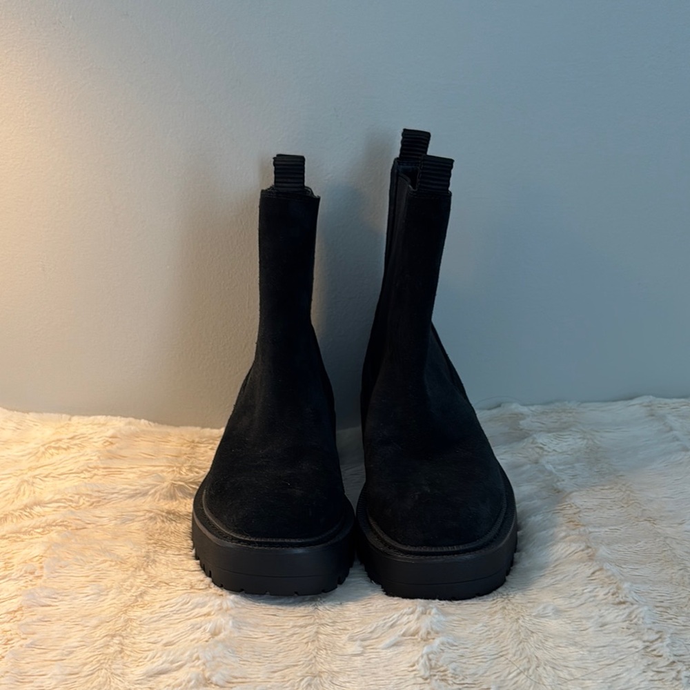 Sam Edelman Black Suede Waterproof Ankle Boots